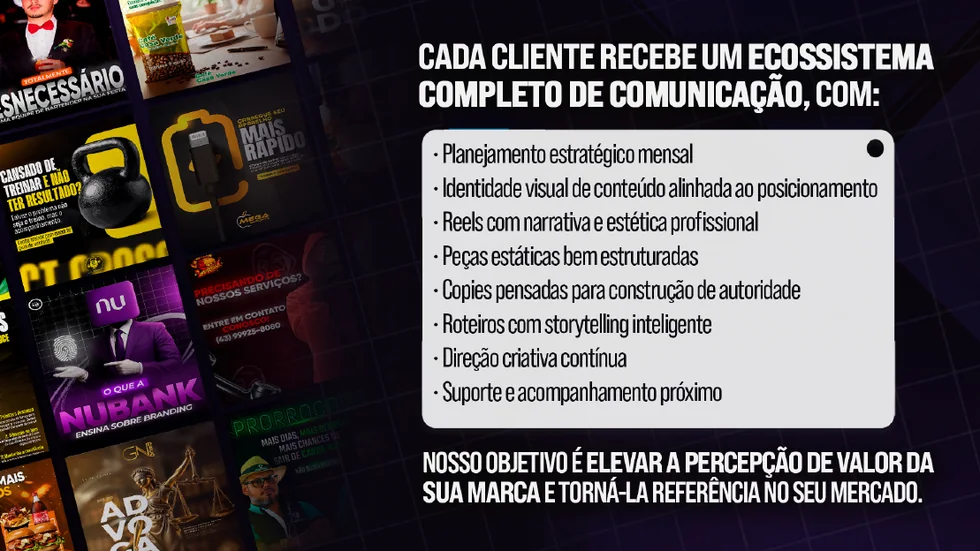 Página de social media do portfólio